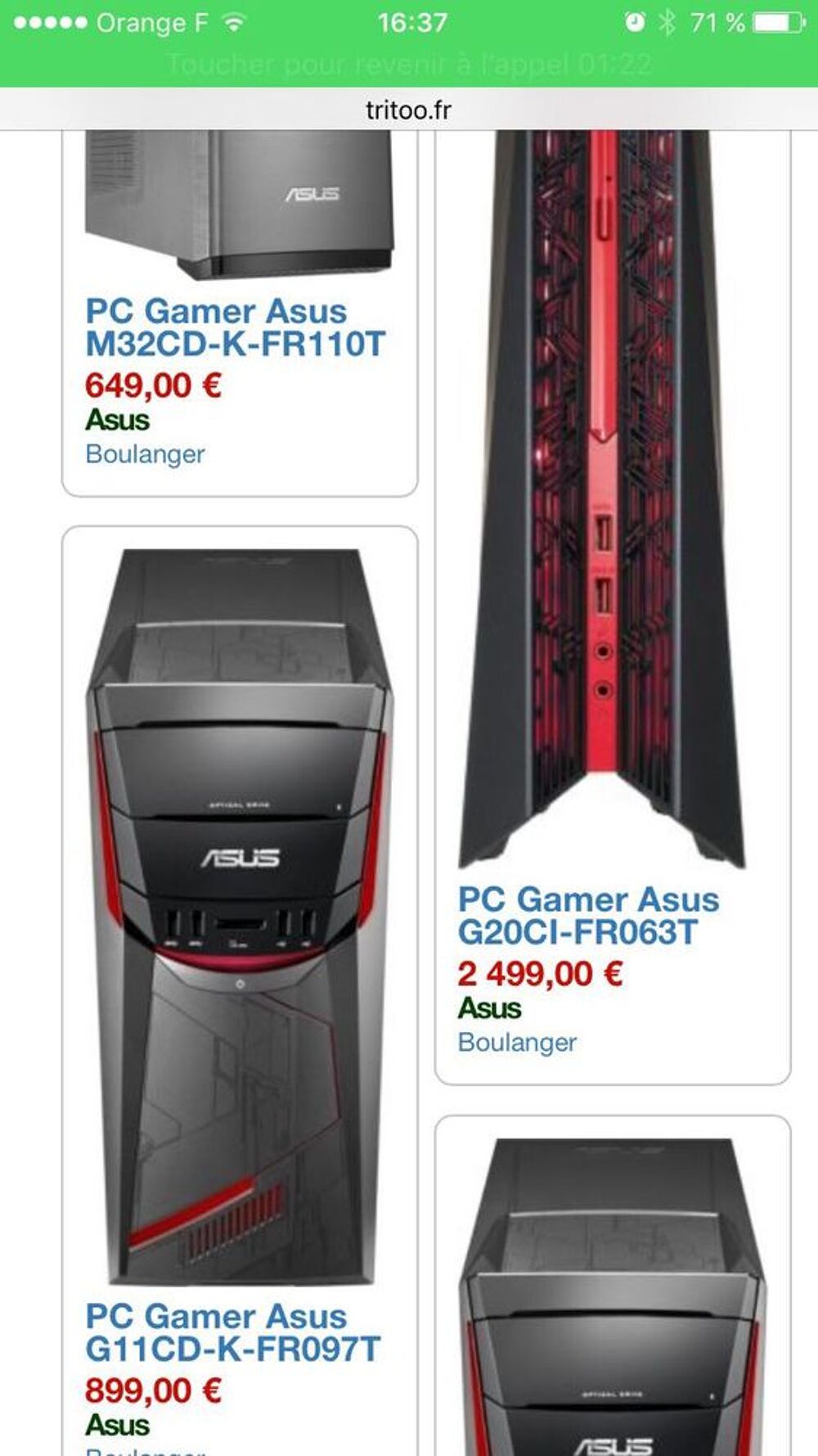 Mini tour Gamer Asus G20CI-FR063T
Gtx 1080 8go Casi neuve ! Matériel informatique