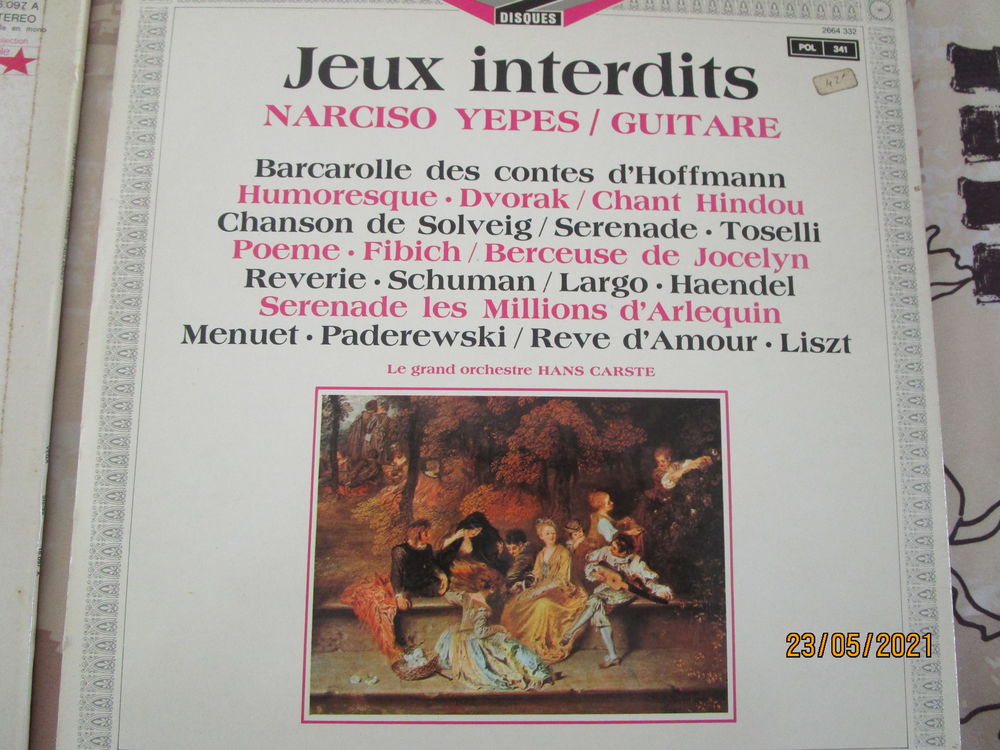 double vinyle "jeux interdits" Narciso Y&eacute;pes guitare Audio et hifi