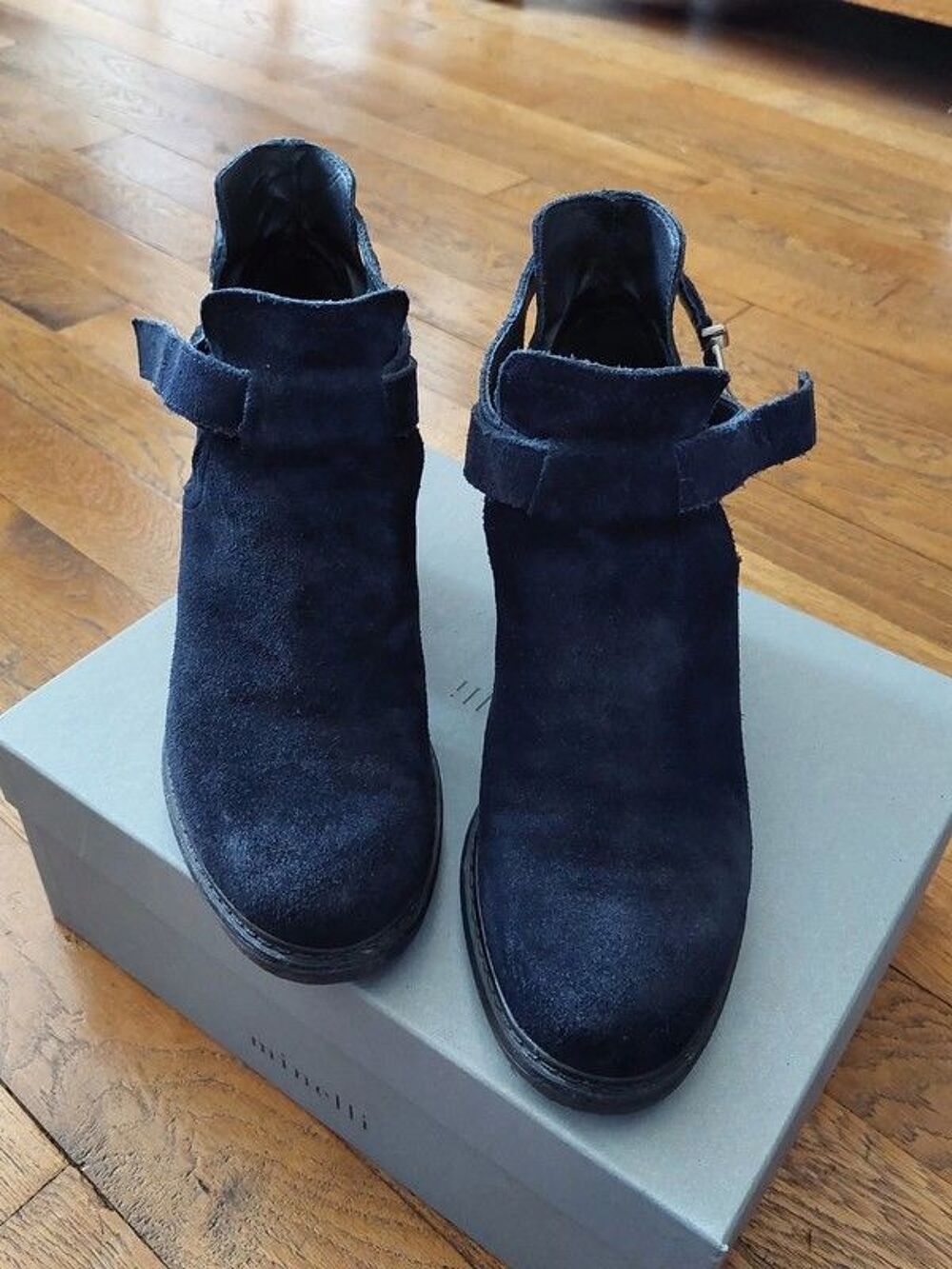 Bottine nub&uuml;ck bleu "minelli" Chaussures