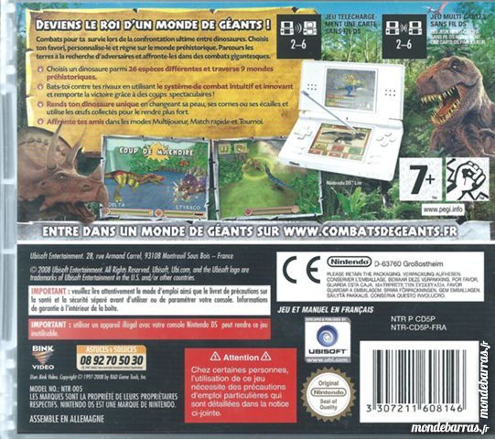 Combat de g&eacute;ants Dinosaures (26) Consoles et jeux vidéos