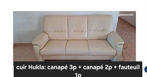 Salon en cuir ivoire Hukla 90 Pignans (83)