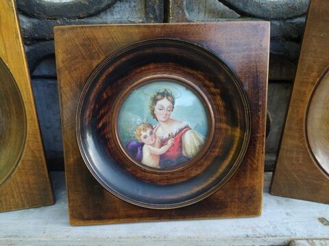 Peinture Miniature Femme et Enfant Saints Sign� Gralene 
80 Loches (37)