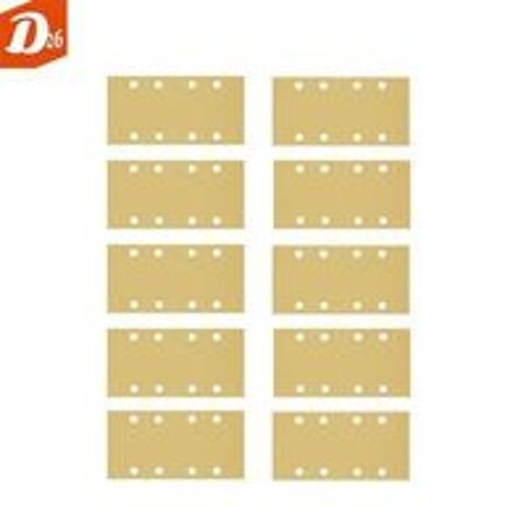  10 feuilles abrasives BOSCH 93x186mm 8 Trous Grain K80 P80 