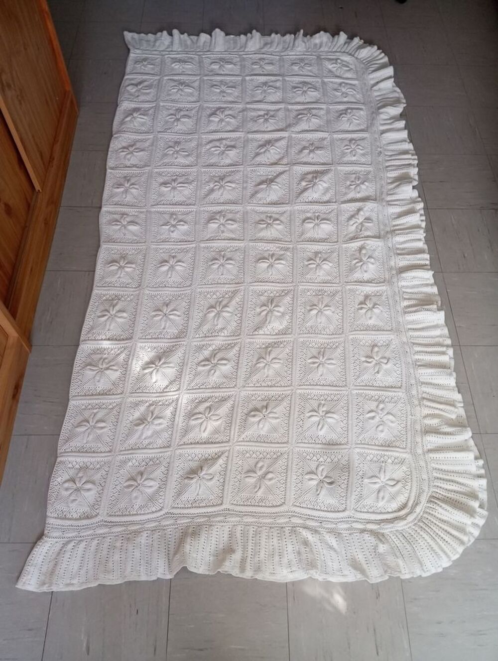 couvre-lit jet&eacute;e de lit dessus de lit fait main crochet Décoration