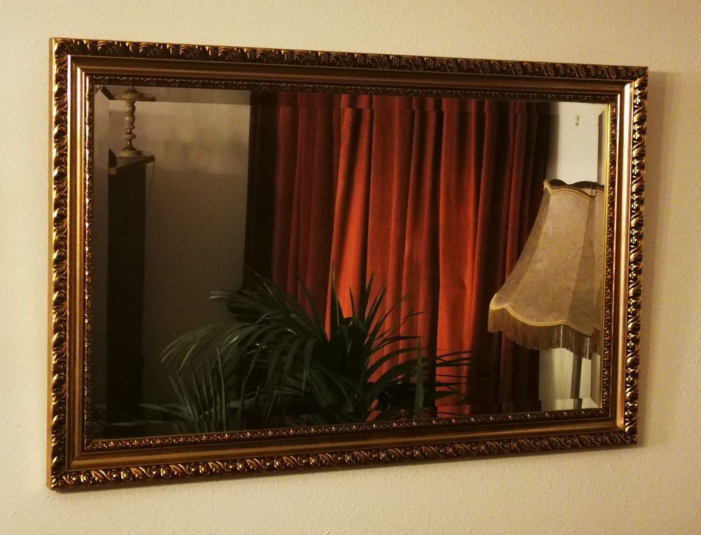 Grand miroir dor&eacute; style baroque antique Décoration
