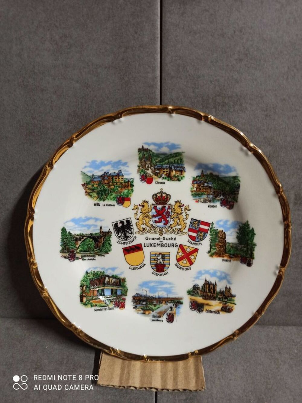 Assiette de collection du Grand Duch&eacute; du Luxembourg 