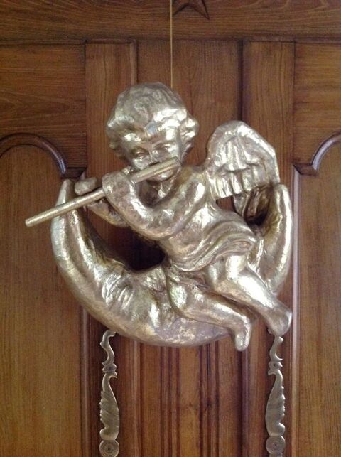 Décoration de Noël - Angelot ailé musicien, juché sur lune 13 La Bernerie-en-Retz (44)