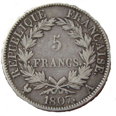 Pice de 5 francs 1807 A  Napolon  copie  19 Corme-Royal (17)