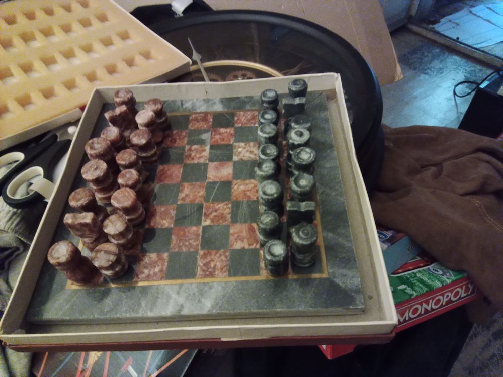 Jeu d'&eacute;checs en marbre Décoration