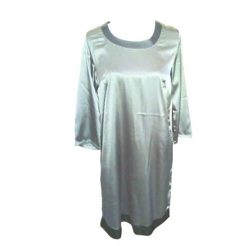 Robe femme effet satin gris anthracite et rebord noir taille Rixheim (68)