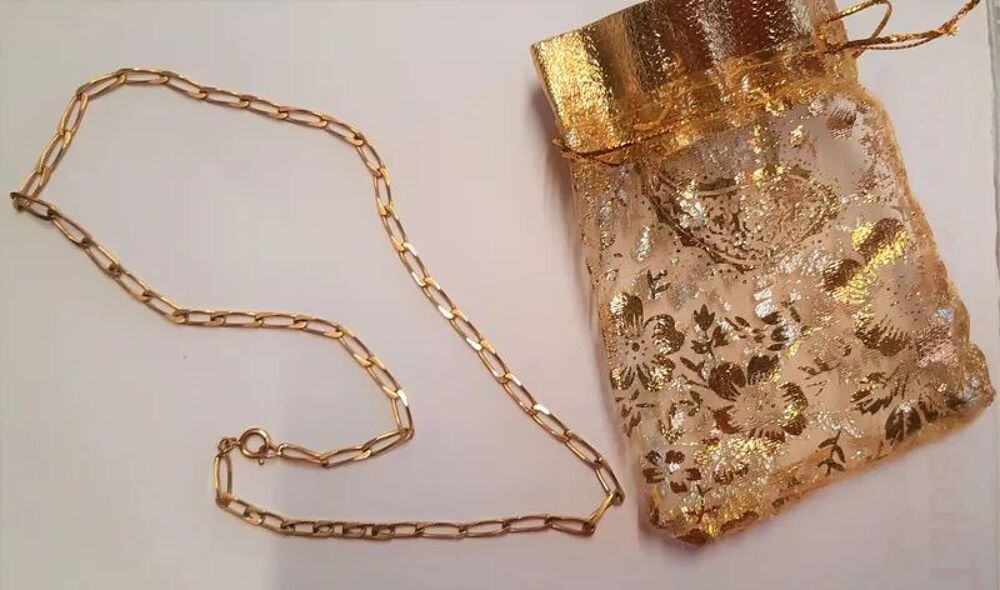 Chaine collier ras de cou femme plaqu&eacute; or ancienne Bijoux et montres