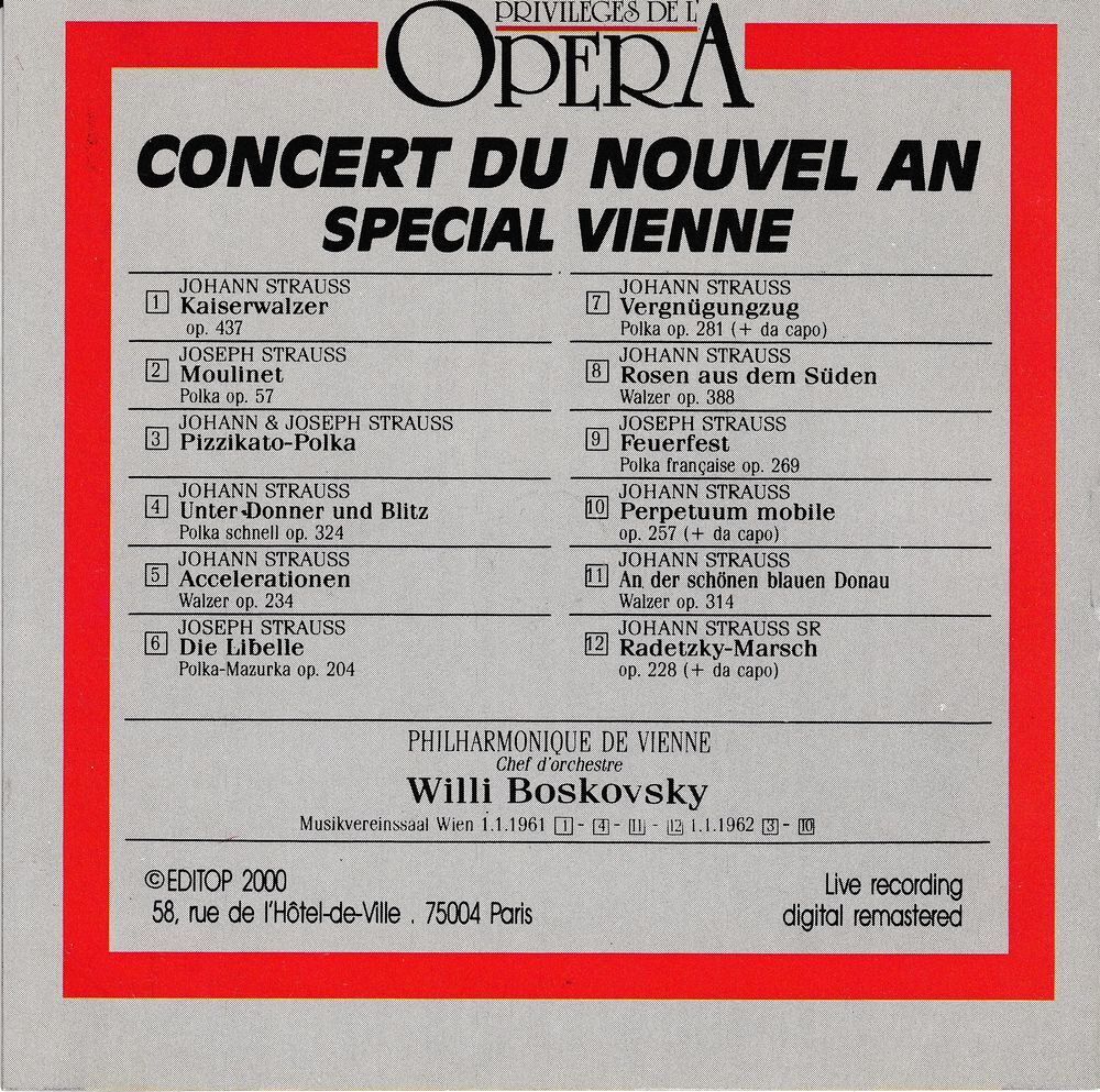 CD Strauss - Sp&eacute;cial Vienne: Concert Du Nouvel An CD et vinyles