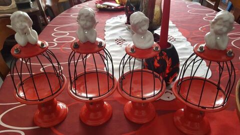  Cinq anges diffrents cages vasque rouge porcelaine N1321 5 Beaune (21)