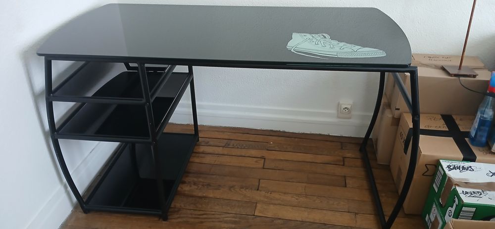 Bureau en verre noir Meubles