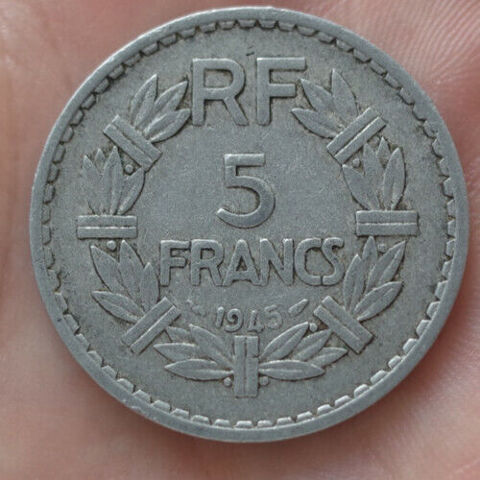 pice 5 francs alu 1945 larvillier 0 Beuvardes (02)