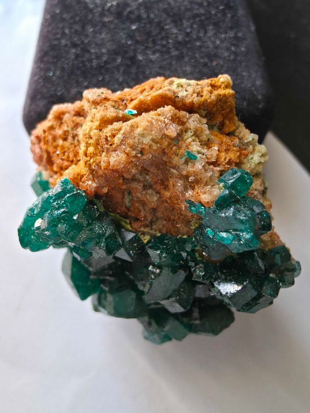 Dioptase Cristallis&eacute;e Vert Emeraude-Katanga RDC-39g 