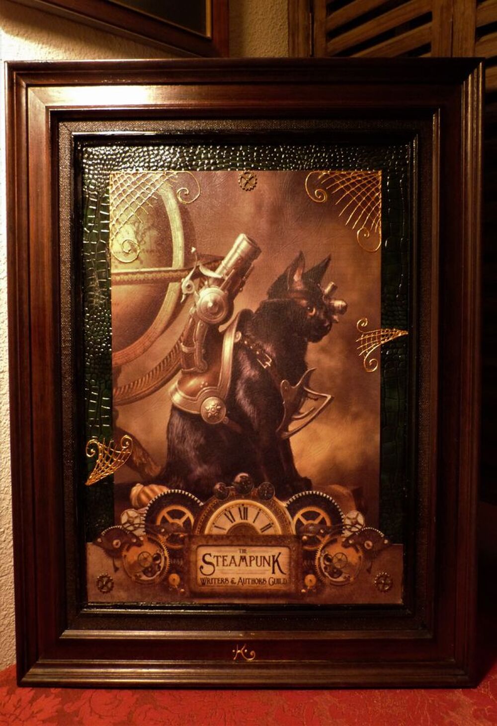 Tableau "STEAM CAT XIX" Steampunk Décoration