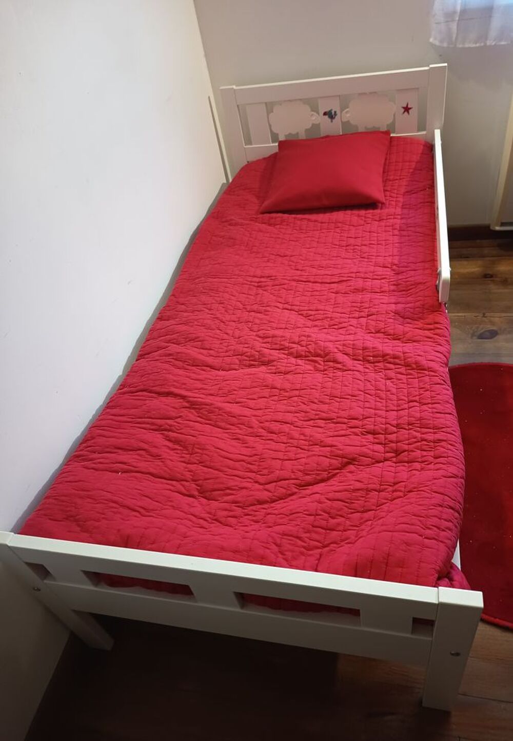 lit enfant complet matelas couette ,1 barriere 170x75-- Meubles