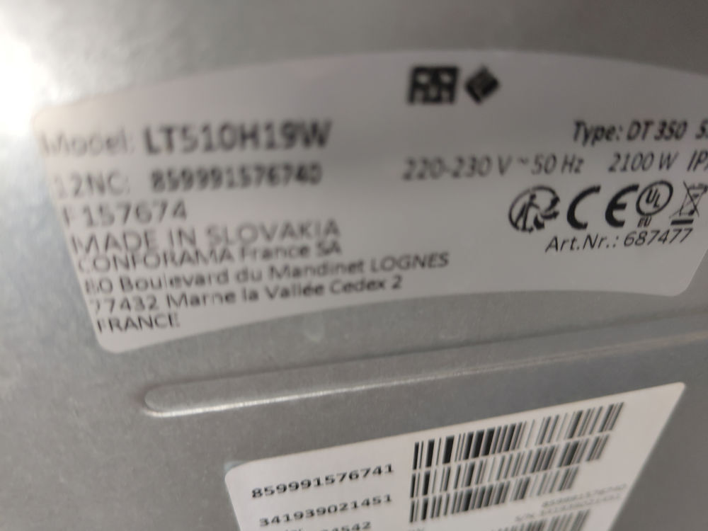 Machine &agrave; laver FAR Model LT510H19W Capacit&eacute; 5.5Kg Electroménager