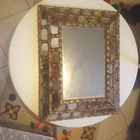 Miroir Carr� avec Cadre Dor� Textur� 100 Aubagne (13)