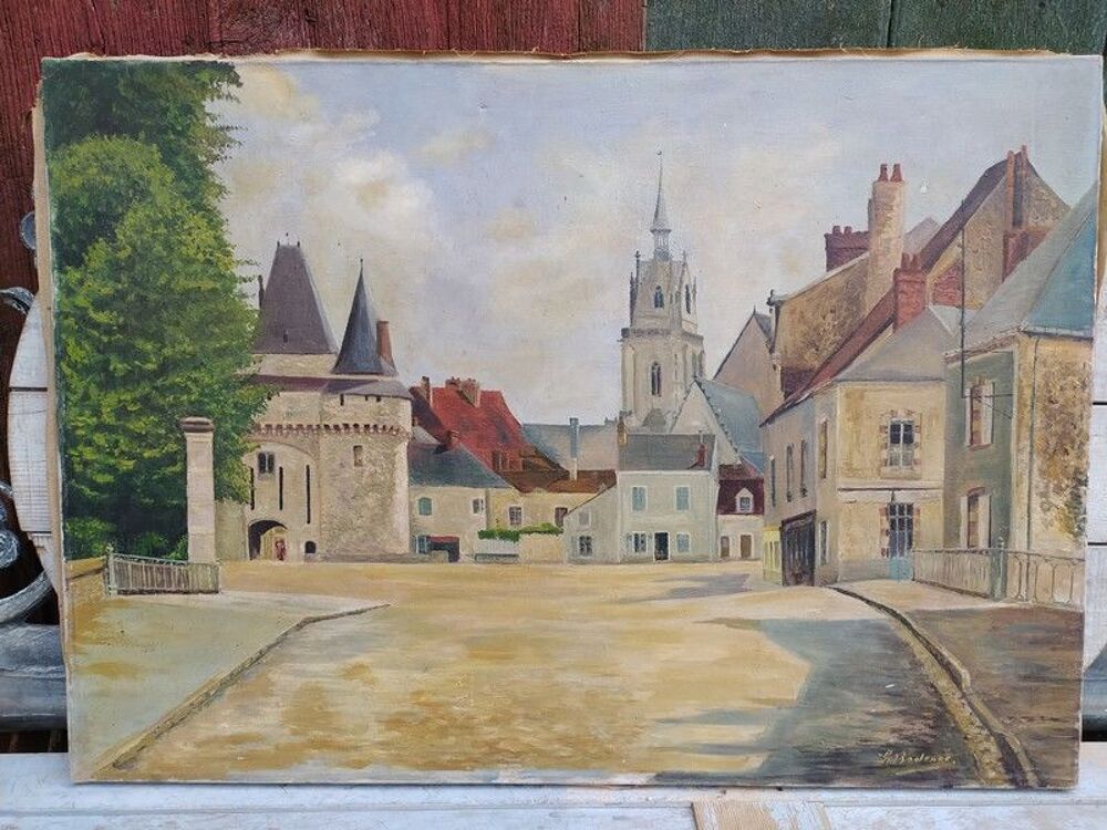 Tableau La Fert&eacute; Bernard Sarthe Sign&eacute; 
Dcoration