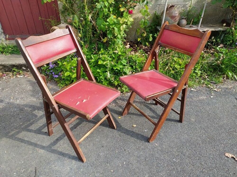 Anciennes Chaises Pliantes Chinoises Chine Shanghai 
Meubles