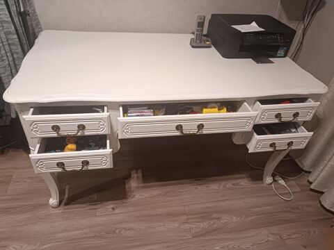 Bureau bois peint 60 Cagny (14)