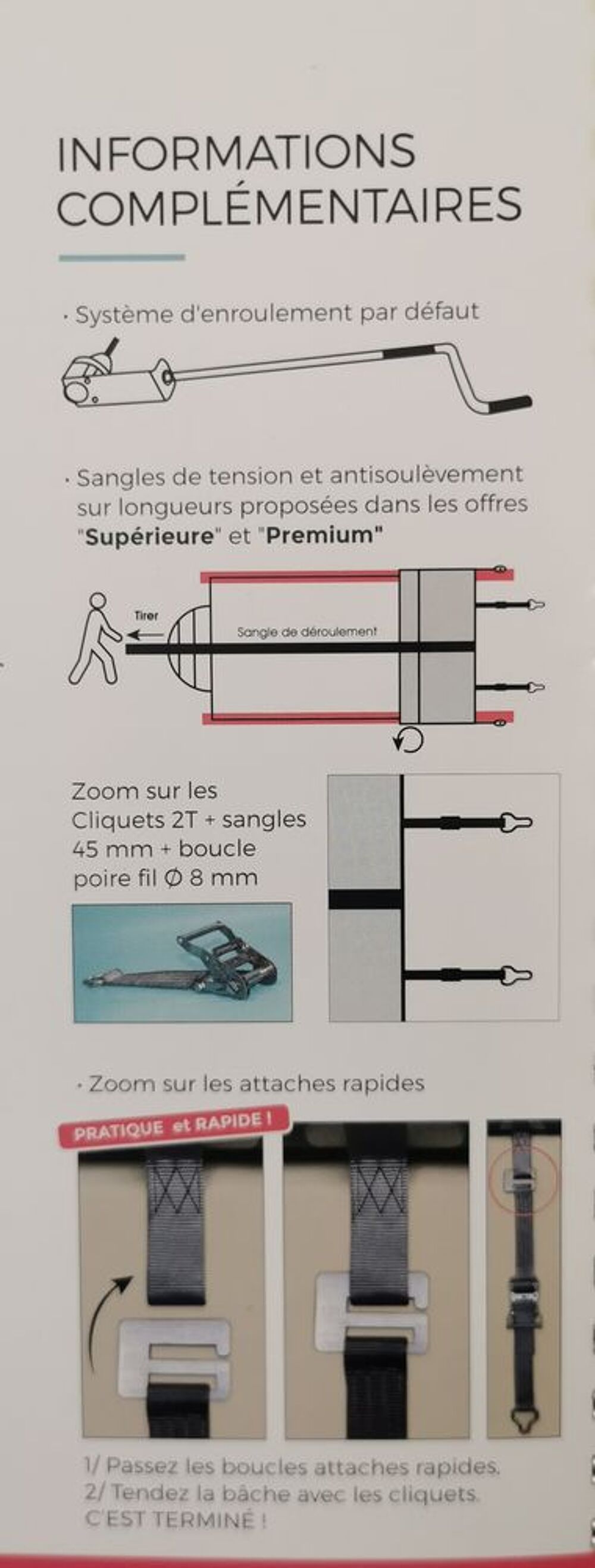 B&acirc;che &agrave; barres pour piscine 6m x 4 m Sports