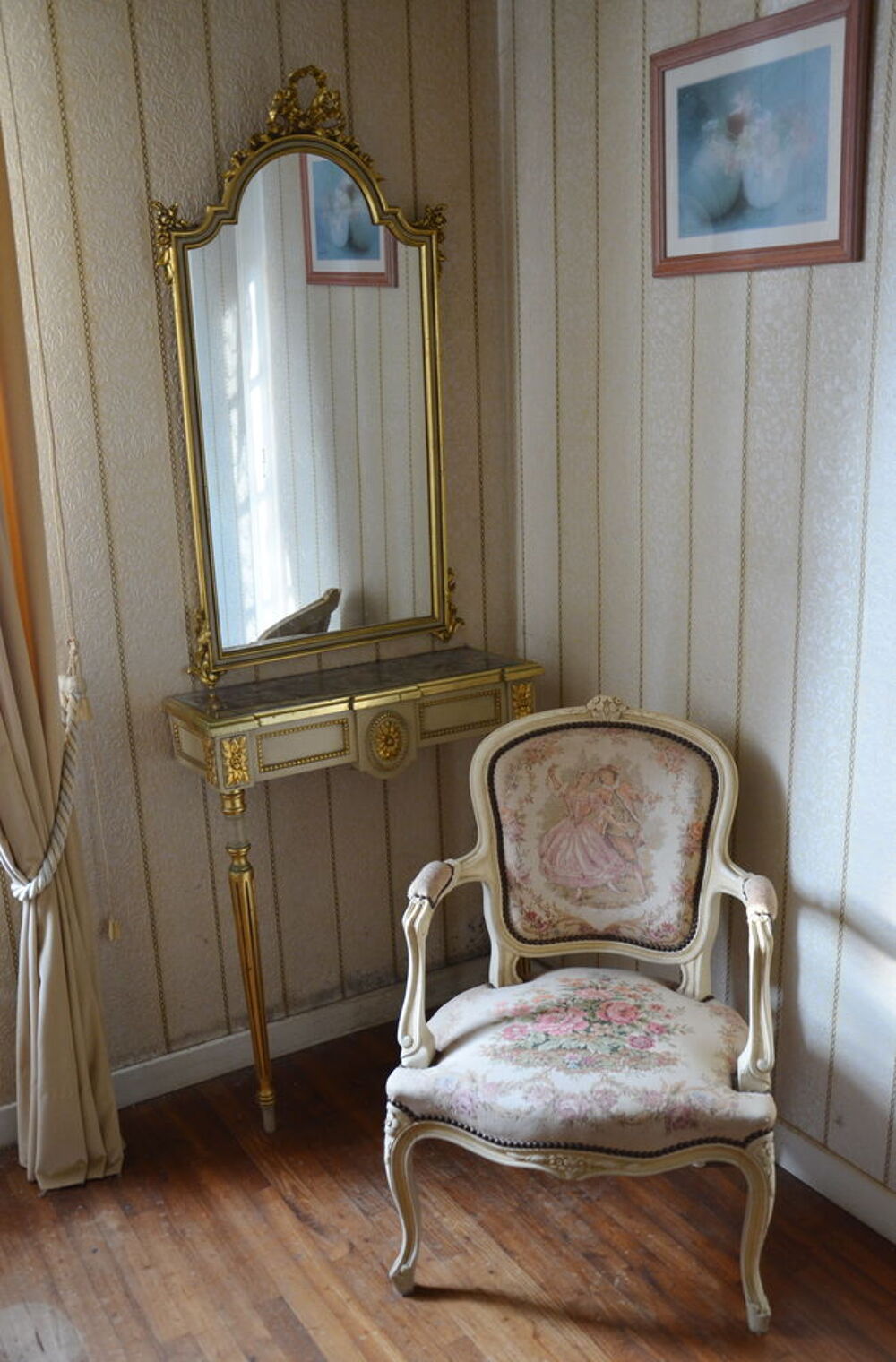 Miroir Style Hollywood Regency, pi&egrave;ce rare Décoration