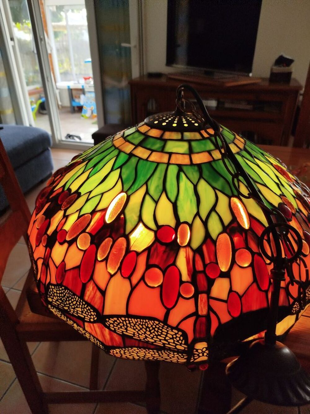 Lustre Tiffany Libellule . Décoration