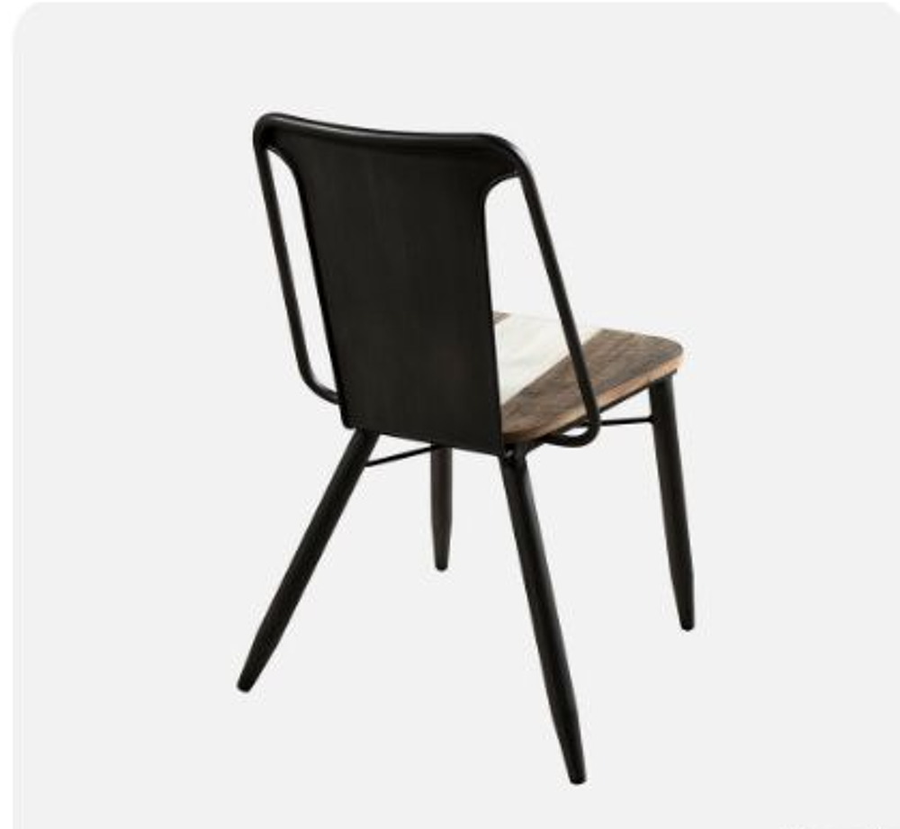chaise acacia et fer forg&eacute; Meubles
