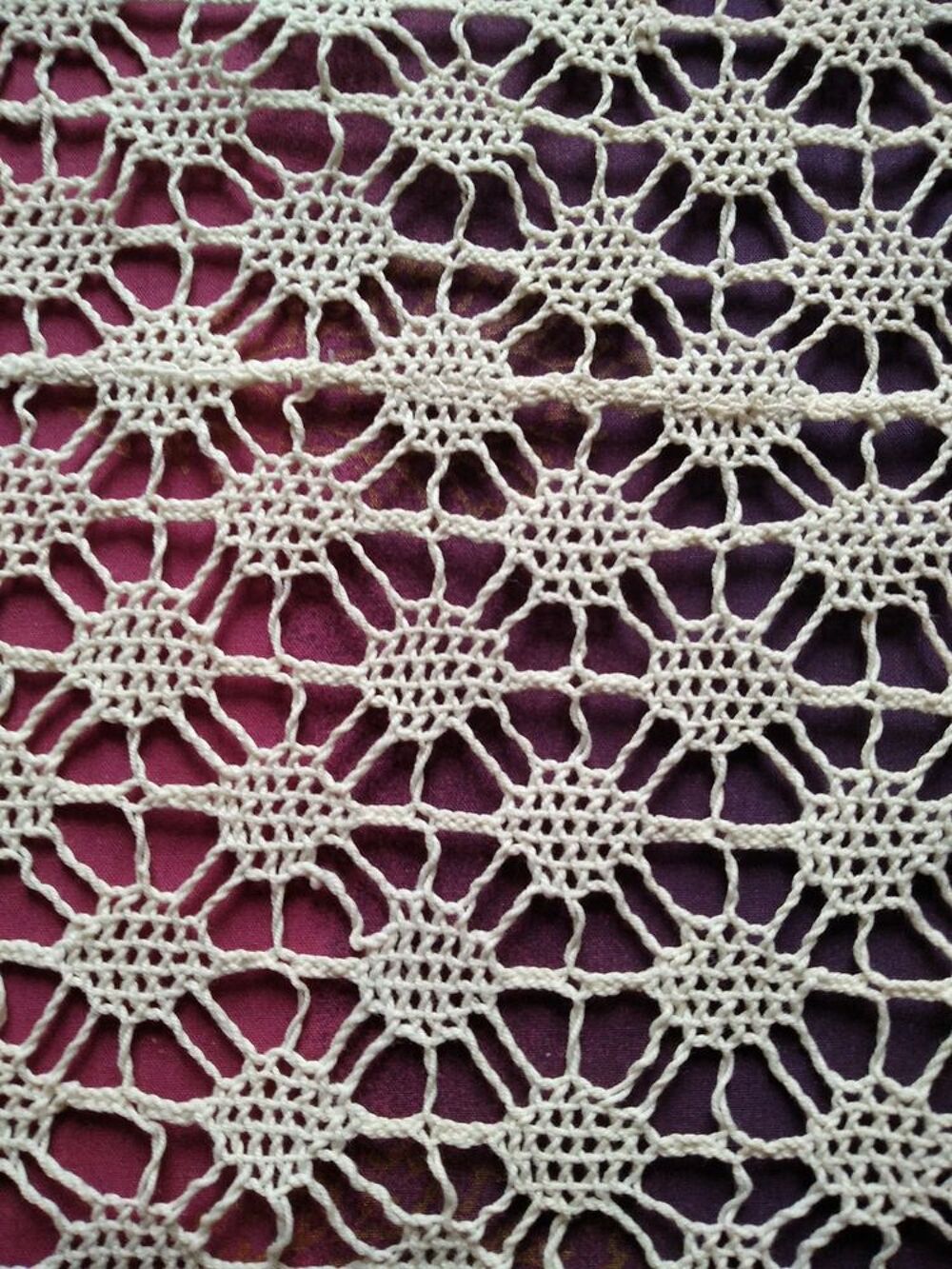 Ancien dessus de lit 1900 au crochet Décoration