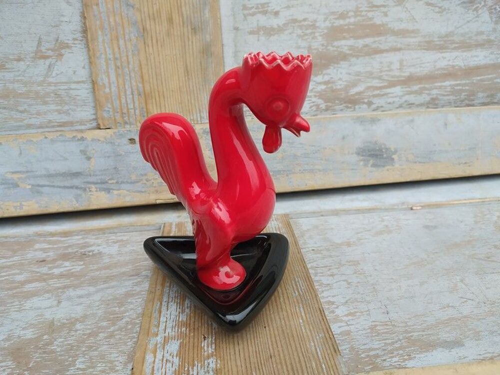 Bougeoir Coq Saint Andelain C&eacute;ramique Vintage 
