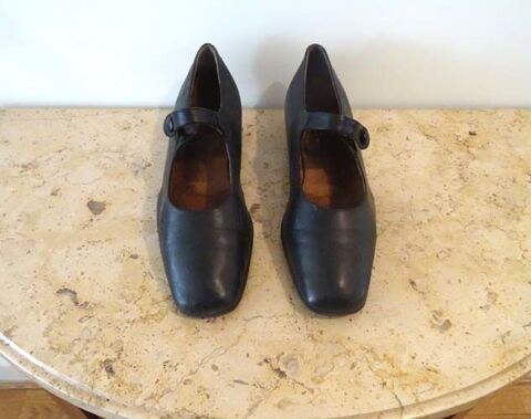 Chaussures femme à bride en cuir noire, p 37, talons 3 cm 22 Paris 4 (75)