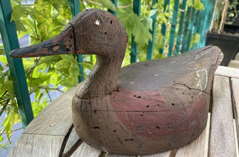 Canard leurre bois sculpté, peint à la main, 1900, 200 Issy-les-Moulineaux (92)