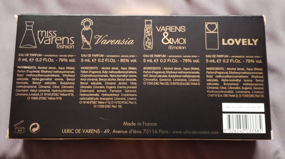 Coffret de 4 Miniatures de parfum Ulric de Varens 