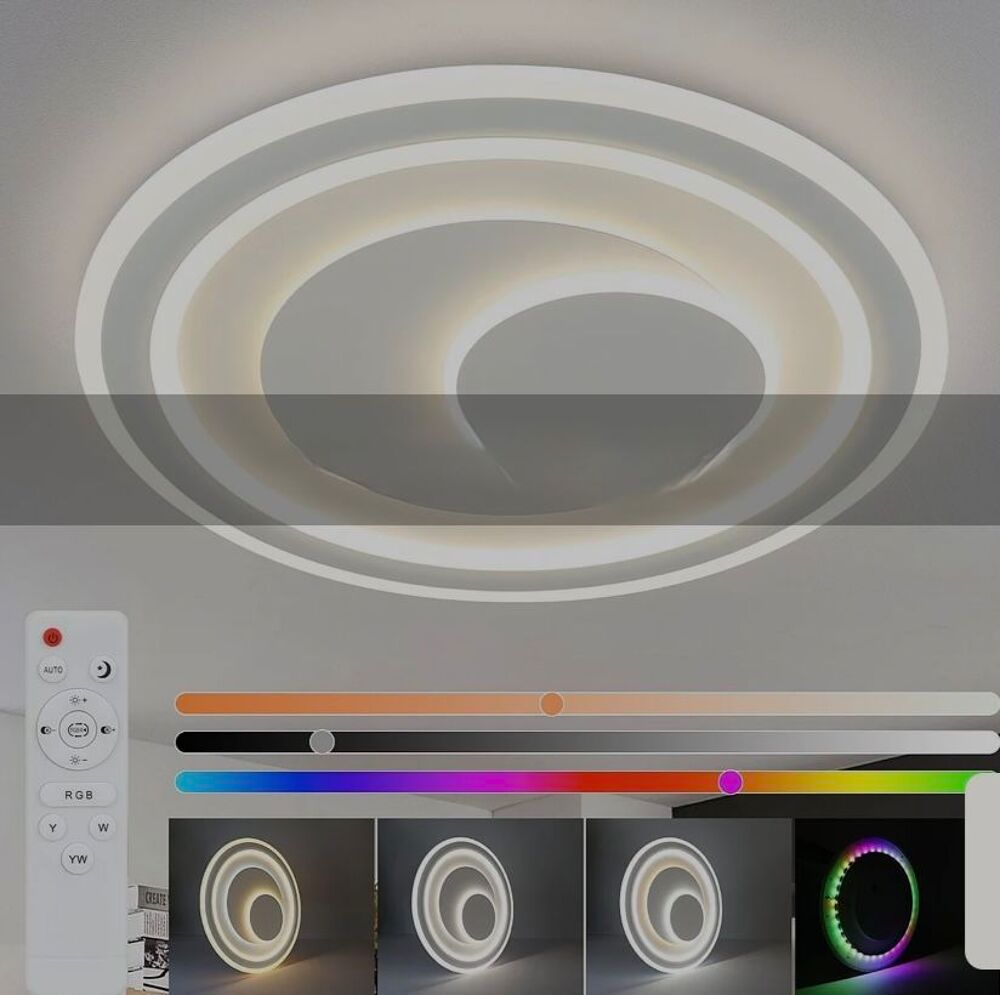 Plafonnier design et versatile avec sa t&eacute;l&eacute;commande Décoration