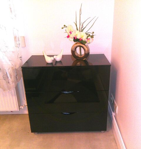 chambre à coucher complète en noir et argent laqué 500 Bouxwiller (67)
