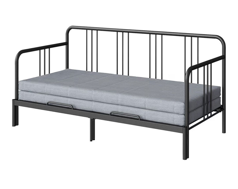Lit banquette extensible en m&eacute;tal noir €" excellent &eacute;tat Meubles