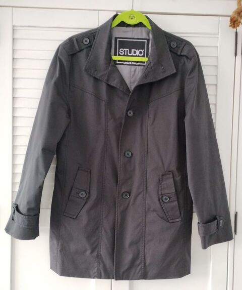 Trench Coat Trois-Quarts Homme - Noir - 64% Coton  10 Maureilhan (34)