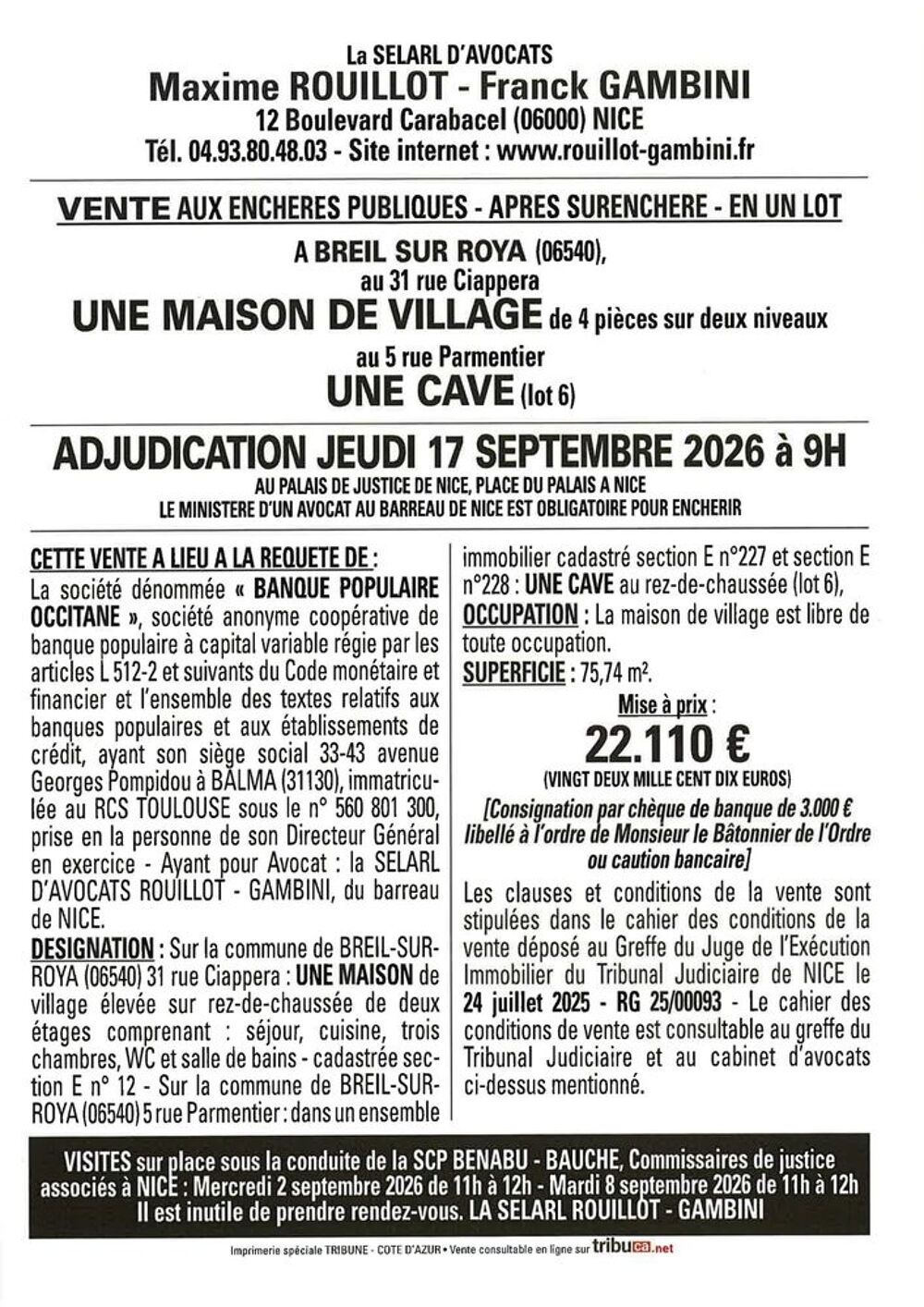 Vente Appartement Maison de Village Breil sur Roya Ciappera Breil-sur-roya