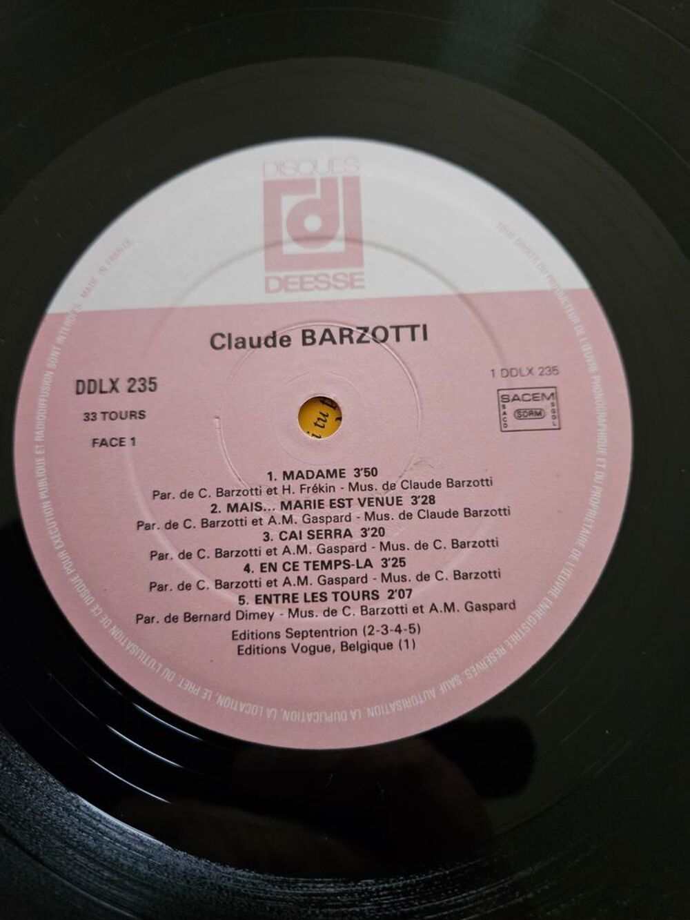 Claude Barzotti 33t vinyle Souvent Je Pense A Vous, Madame D CD et vinyles