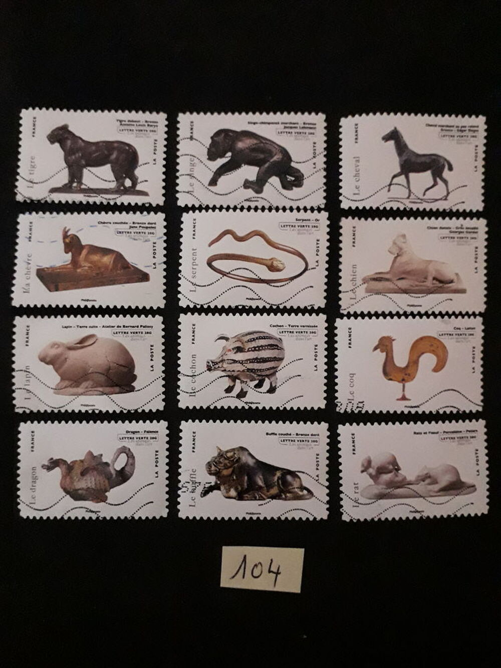 2S&eacute;ries compl&egrave;tes de timbres 0,40 € la s&eacute;rie.103-104 