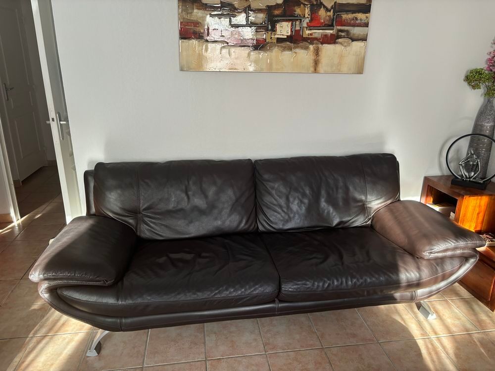 Canap&eacute; + Fauteuil Cuir Meubles