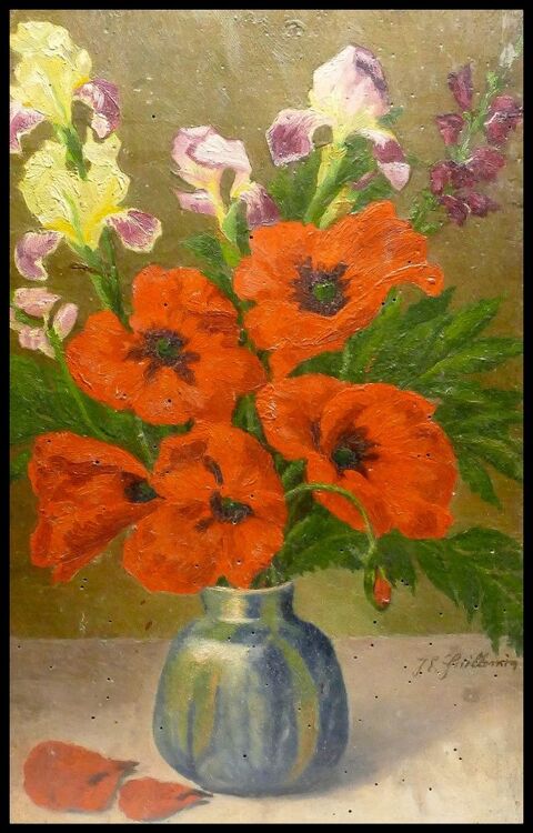 Tableau huile sur bois.
Signature JF. GUILLEMIN. 90 Montargis (45)