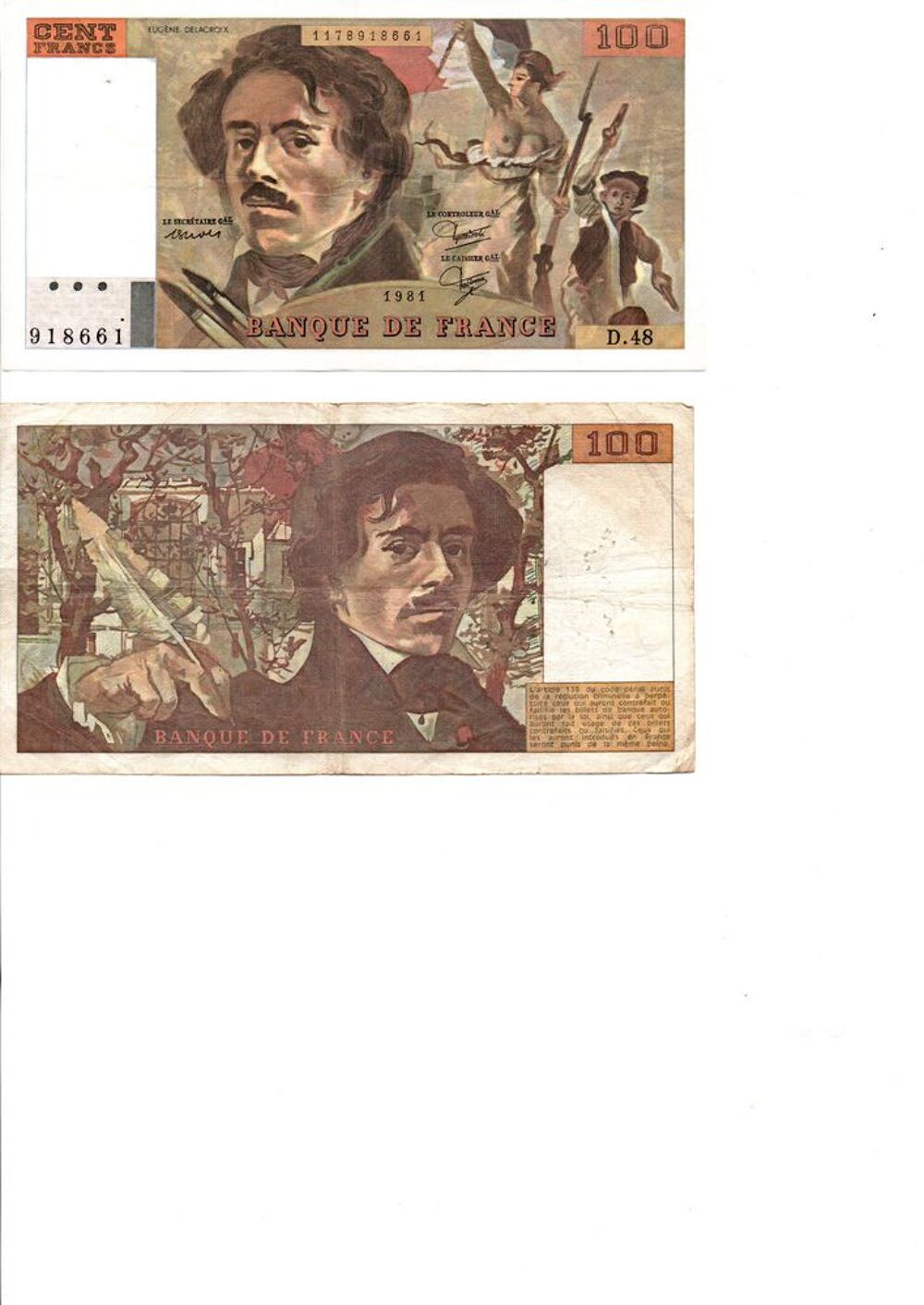 Billets 10 et 200 fr 