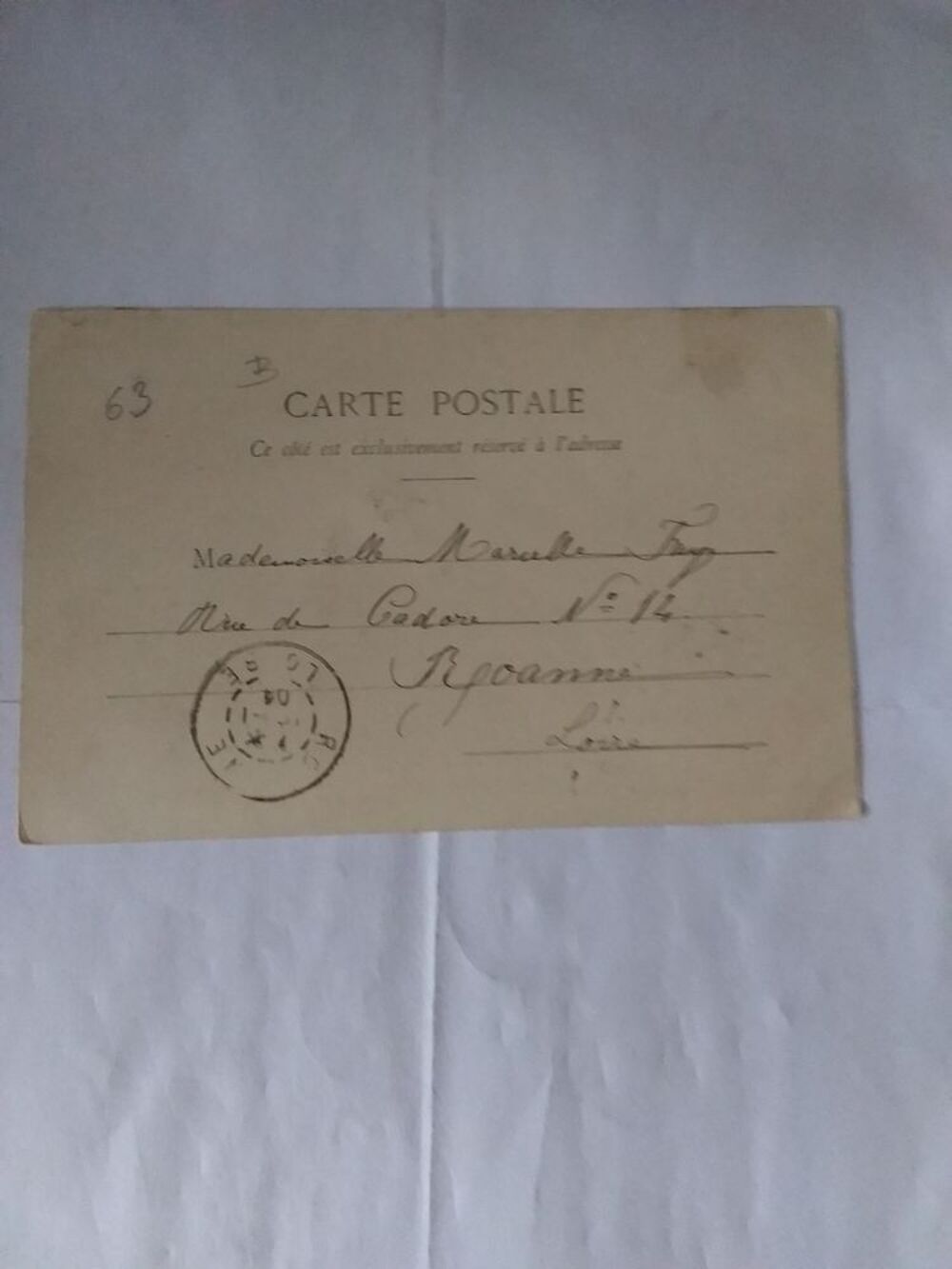 Carte postale ancienne D&eacute;partement 63 