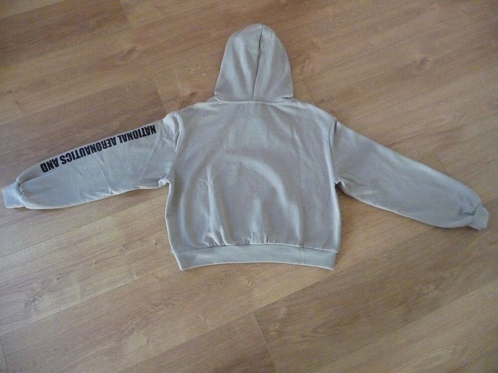Sweat shirt gris motif NASA drapeau USA taille S - Neuf Vêtements