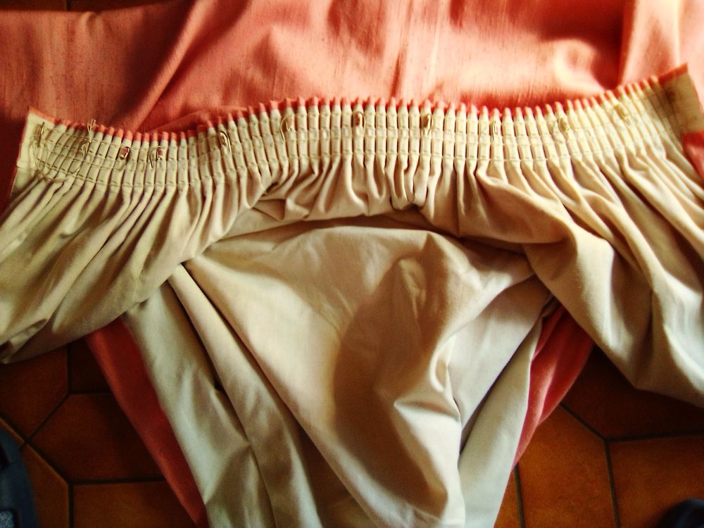 Tentures en Coton doubl&eacute; couleur Saumon Décoration