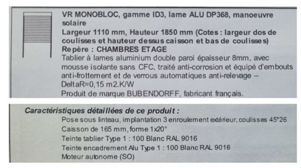 6 Volets Roulants solaires Bubendorff Alu Blanc ID3 Bricolage